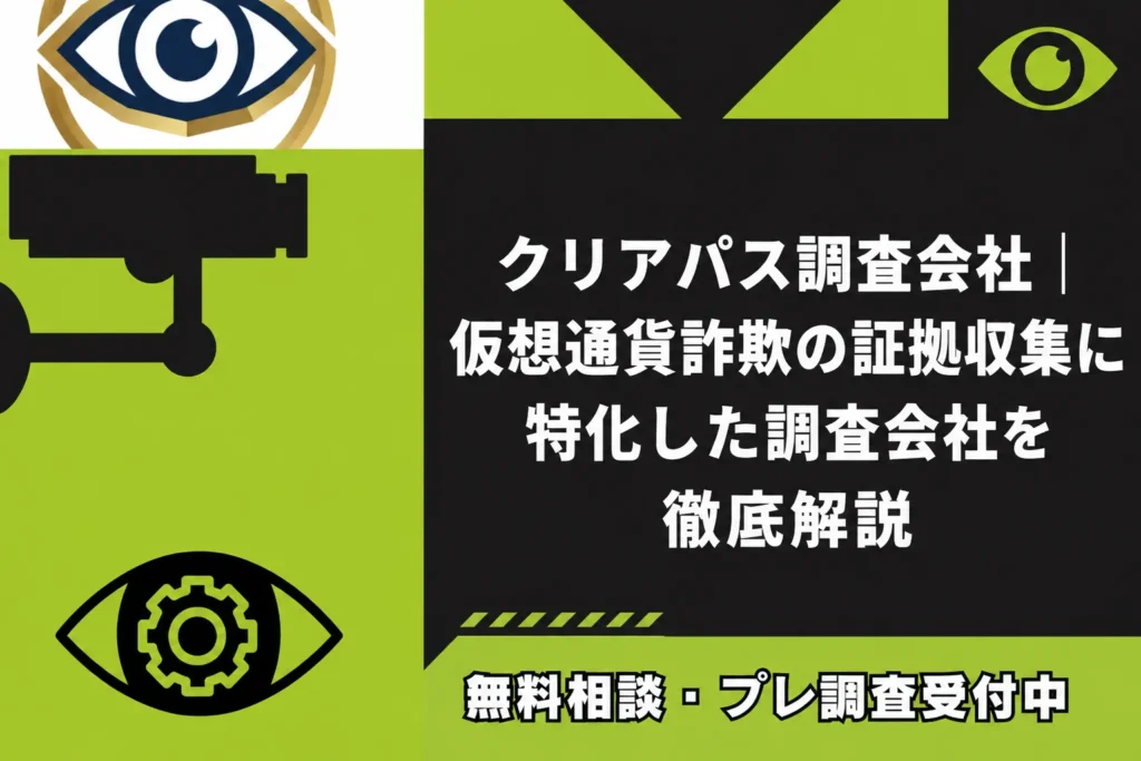 クリアパス調査会社｜仮想通貨詐欺の証拠収集に特化した調査会社を徹底解説